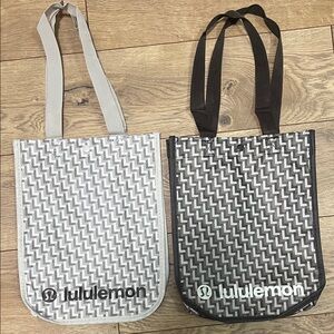 LULULEMON 🤍🩶 Gray and White Shopping Bag Set of Two